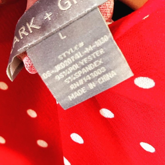 Clark +Greg red polka dot dress szL - Picture 2 of 7